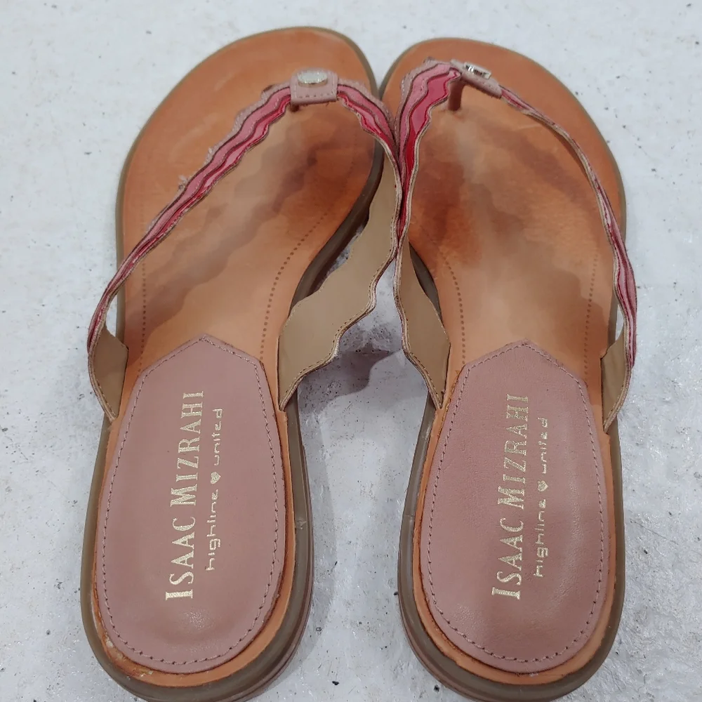 ISAAC MIZRAHI LEATHER GINA THONG SANDAL